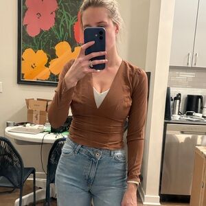 Abercrombie & Fitch Brown Long Sleeve Top